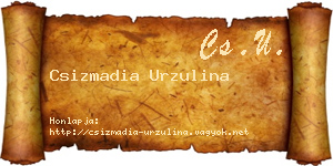 Csizmadia Urzulina névjegykártya